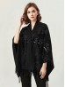Cashmere Cape W/ Rhinestones and Waist Tie Cashmere Cape W/ Rhinestones and Waist Tie